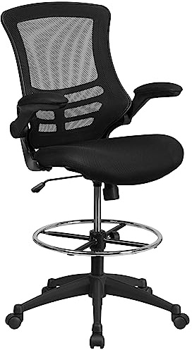 Flash Furniture Noire Chaise de Dessin, Maille, 64,77 x 62,23 x 128,91 cm, Noir