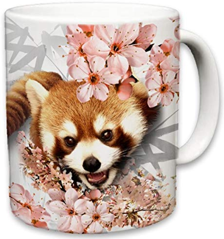 Sweet Gisele Red Panda Mug | Cute Animal Ceramic Travel Mugs | Coffee Lovers Cup | Pandas Design | Great Novelty Gift | Decorative Home Kitchen Drinkwear | Multi Color | 11 Fl. Oz