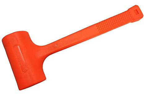 4 Lbs Dead Blow Rubber Mallet, 14-1/2 Non-Marring Shock Absorbing Hammer with Rubber Coating, Heavy Duty Soft Face Hammer for Mechanics, Woodworking, and Automotive Use