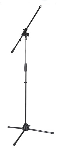 Höhenverstellbares Mikrofonstativ aus Stahl, 107-166,5 cm, 5/8 Gewinde, leicht und robust, Dreibein-Design, ideal für Studio und Live-Aufnahmen, stabil und transportabel