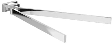 Inda A1815ACR Lea Portasalviette Doppio a Snodo, Ottone, Cromato, 38 x 7 x 3 cm