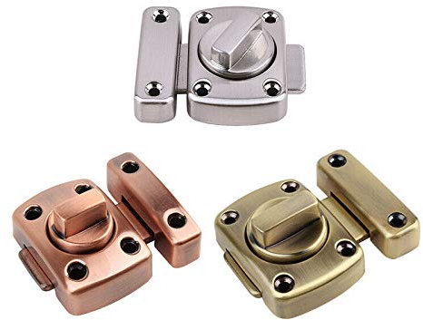 SUPERTOOL Pestillo de puerta grueso de 42 x 30 x 12 mm, tamaño pequeño dorado cerradura de puerta con perno giratorio y tornillos (1 unidad)