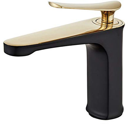 YHSGY Waschtischarmaturen Alle Kupfer Waschbecken Wasserhahn Heißen Und Kalten Waschbecken Schwarz Goldfarbe Weißgold Wasserhahn