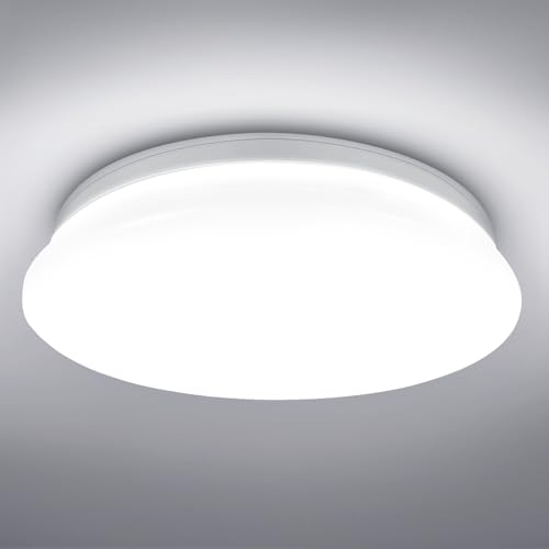 Lepro Deckenlampe 12W, LED Deckenleuchte Bad 950LM Ø26cm 5000K für Badezimmer Flur Küche Wohnzimmer Schlafzimmer Balkon Licht, Rund Kaltweiß Badezimmerlampe, LED Panel Flach Lampe, IP20 Badlampe