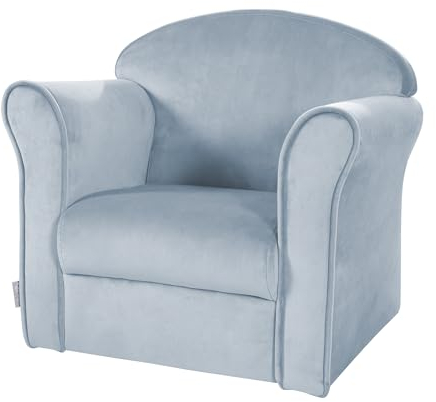 roba Kindersessel Lil Sofa mit Armlehnen - für Jungen und Mädchen - Bequemer Babysessel - Samtstoff blau - Mini Sessel für Baby & Kinderzimmer