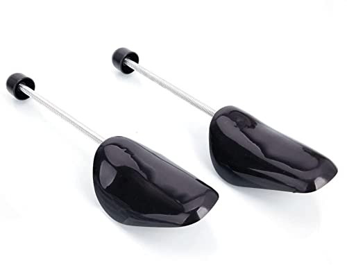 Fosinz 5 Pairs Men's Shoe Trees Shoe Stretcher Holder Plastic Adjustable Shoe Shaper, Pack of 5 Black
