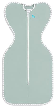 Love To Dream™ Swaddle UP™ Neugeborene 2,2–3,8 kg– Olivgrün | Angenehme Passform, fördert gesunden Schlaf | 0,2 Tog, ideal für Frühling & Sommer (24–27 °C) | Waschbare Baumwolle & Doppelreißverschluss