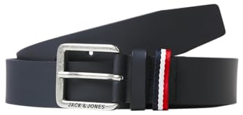 JACK & JONES Herren Jacespo Belt Lederg rtel, Navy Blazer, 80 EU