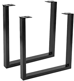 SAM Tischgestell U-Form 2er Set Eisen schwarz lackiert, Kufengestell | für Esstische, Schreibtische & Arbeitstische, Tischkufen für DIY-Projekte, Industrial-Design