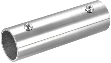 sourcing map Rail Tuyau Raccord 2 voies 100mm Longueur304 Inox Acier Droit Connecteur Polissage pour 25mm/1 OD Main courante Garde-corps
