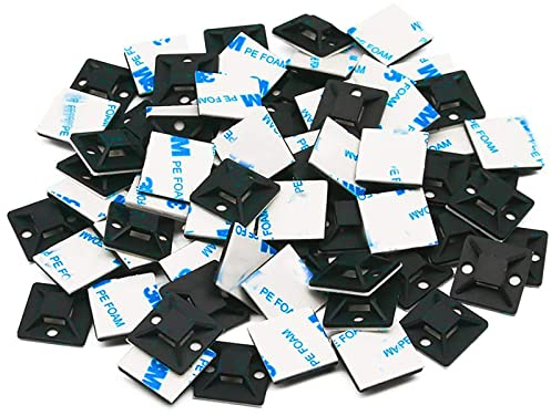 50 Pezzi Supporto Autoadesive per Fascette Stringicavo(18.5 mm x 18.5 mm),Supporto Autoadesive per Fascette Stringicavo,Supporti per Cavi Autoadesivi, Fissaggio di Bas,Nylon Stringicavo Cavi Fermacavo