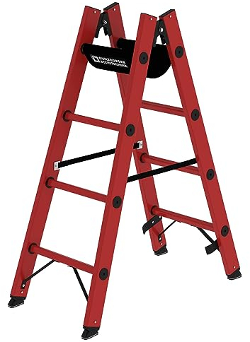 PROREGAL Sprossen-Stehleiter | GFK | 2x4 Sprossen | Leiter, Teleskopleiter, Trittleiter, Bockleiter, Sprossen-Doppelleiter