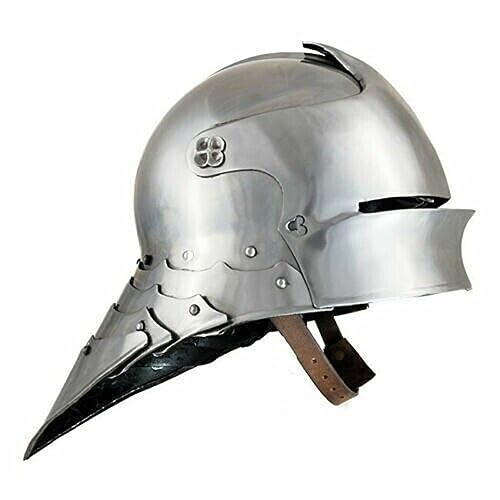 Deutsch Gothic Sallet Helm Mittelalter Stahl Rüstung Sallet Helm Europäische Sallet Helm Italienische Gesicht Schließen Larp Kampf Rollenspiel kostüme