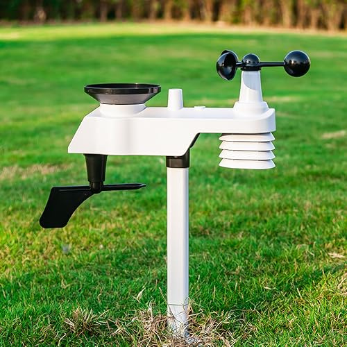 QDTimes 0310 Professional WiFi Weather Station Internet Wireless with Outdoor Sensor Rain Gauge Weather Forecast Wind Gauge (0310 RF)