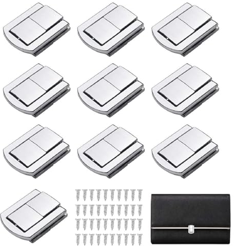 Chiusure a Levetta, Chiusura Scatola Legno, Chiavistelli Scatola Piccole, 10PCS con 44 Viti Box di Hasps Lock Serratura Levetta per Scatola Legno Hasps Serratura Latch Chiavistelli (Argentato)