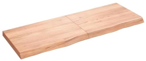 vidaXL Tischplatte Hellbraun 140x50x(2-6) cm Massivholz Eiche Behandelt
