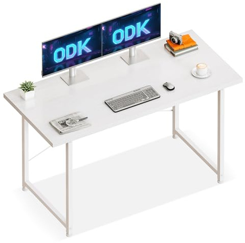 ODK 120x48 cm Desk, Computer Desk for Home Office, White | Small Study Office Table for Small Space, Easy Assembly