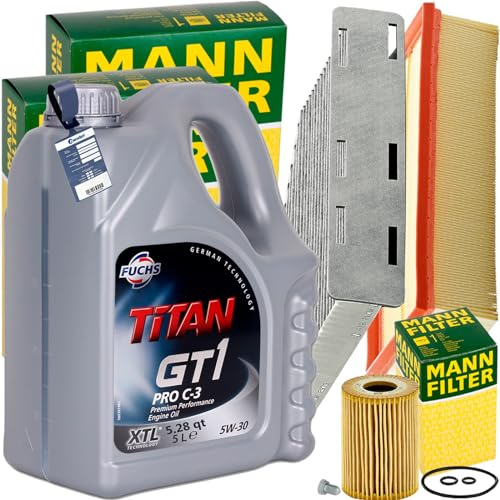 Inspektionspaket + 5L FUCHS 5W-30 Motoröl passend für Golf 5 A3