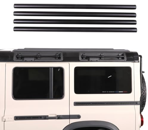 Aluminum Alloy Car Roof Rack Luggage Carrier Side Bars Rails Compatible with Ineos Grenadier 2020-2024 Car Roof Rack Luggage Rail vertical Bar，Auto Luggage Retaining Tube (Black)