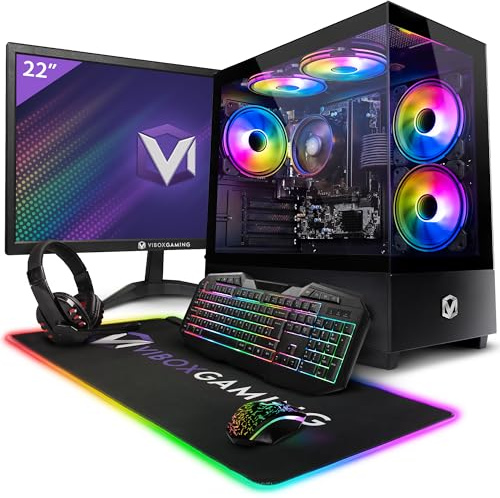 Vibox VI-212 Gaming PC Set Komplett • Monitor 22 Zoll • AMD Ryzen 3 3200G 4,0GHz • Radeon Vega 8 • 16GB RAM • 1TB SSD • Linux OS • WLAN