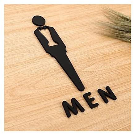 Acryl-WC-Symbol, Badezimmer-WC-Türschild für Hotel, Büro, Zuhause, Restaurant (Design 2) (Design 3) (Design 3) (H)