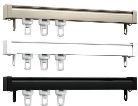 Vorhangschiene Für Deckenmontage Oder Wandhalterung, 0.5 Meter - 6 Meter Heavy-Duty Gardinenschiene Aus Aluminium, Gardinenstange Für Wohnzimmer, Schlafzimmer, Dusche Privatsphäre Trennwand