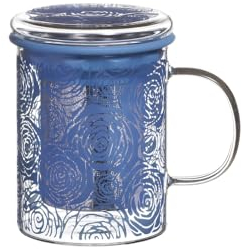 TEA SHOP - Tasse pour Thé ou Infusions avec Filtre et Couvercle - All in One Mug Eternal - Élégante et fonctionnelle tasse en verre thermorésistant avec infuseur en acier inoxydable et revêtement de