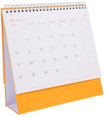 SEWACC Tischkalender Monatskalender Für Schreibtisch Haushaltsbedarf Kalendertisch Kleiner Kalender Dekorativ Standkalender Zeitplan Ornament