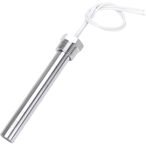 DERNORD Heizelement Mehrzweck DIY Heizstab 24V 600W mit 3/4 Zoll Flansch Einzelrohr Edelstahl Heizpatrone