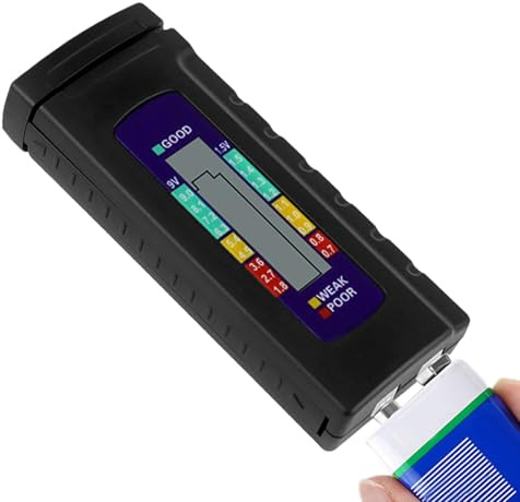 Battery Tester - Tester Checker | Small Battery Tester | Household Battery Life Tester | Battery Electricity Monitor Meter | LCD Display Tester for AA AAA 9V 1.5V Button Cell Batteries Small Electrica