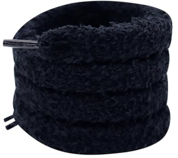 XIANMY Lacets en Peluche pour Chaussures Plates et moelleuses 1,5 cm Cordons de Rechange pour Baskets Chaussures de Sport Chaussures décontractées Bottes 200 cm Noir