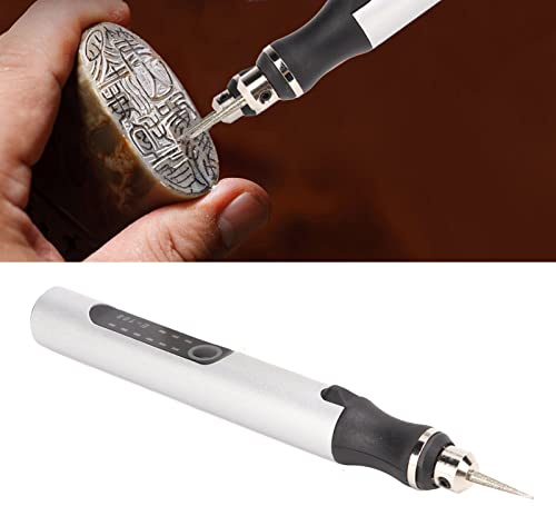 Penna per Incisione Elettrica, Macchina per Incidere Senza Fili Ricaricabile Tramite USB, Mini Penna per Smerigliatura Portatile Fai da Te, per Gioielli in Legno, Vetro e Pietra