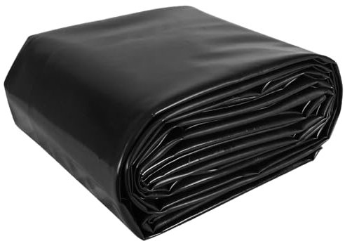 Schwarze Teichfolie, 0,12 mm dick, wasserdicht, Teichfolie für Fischteiche, Springbrunnen und Wassergärten, langlebige und undurchlässige Teichmembran (1 x 1 m)