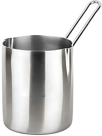 Turkish Coffee Pot Stainless Steel Cezve – 16.9 fl oz Small Milk Warmer & Coffee Boiler for Stove – Dual Spout Briki for Turkish, Greek & Arabic Coffee – Not for Induction