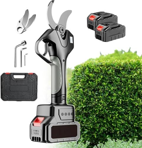 Forbici potatura a batteria 21V, Cesoie elettriche senza fili,forbici elettriche a batterie 21V + forbice da potatura manuale per rami, albero, ulivi, Con Taglio Fino A 4.5 cm(1Battery)