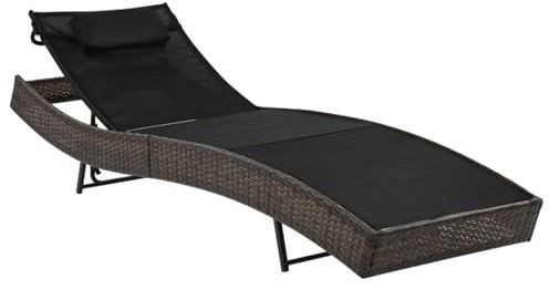 ShGaxin Sonnenliege mit Auflage Poly Rattan Braun, Gartenliege, Liegestuhl, Sonnenstuhl, Sonneninsel Outdoor, Liegen, Gartenmöbel, Bäderliege, Relaxliege - 44716