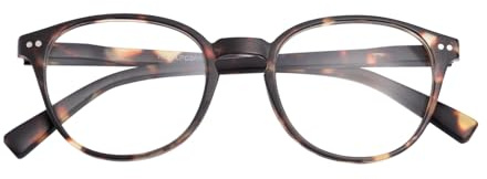 SKYWAY Blaulichtfilter Brille ohne Stärke Damen Herren, Klassische Leichte Runde Blaulicht Brille Blue Light Glasses Computerbrille Gaming Brille mit Federscharnier