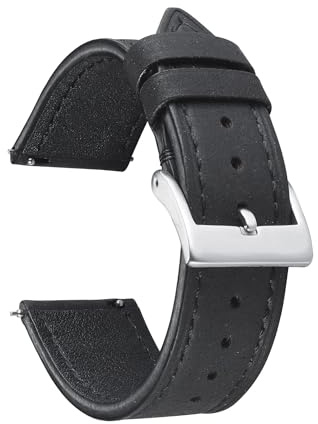 WENH 18mm 19mm 20mm 21mm 22mm Klockarmband Retro Quick Release Armband Klocktillbehör Klockband(Black,22mm)