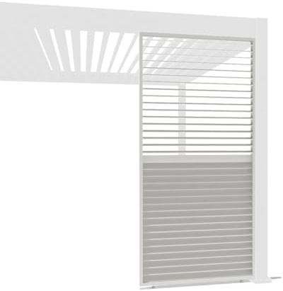 Weide Verstellbare Horizontale Lamellenwand Paneel Zubehör für Weide Pergola | Aluminium | Anthrazit, Holzoptik | 3 Breiten | Flexibler Sichtschutz und optimale Luftzirkulation (Weiß, 113 cm)