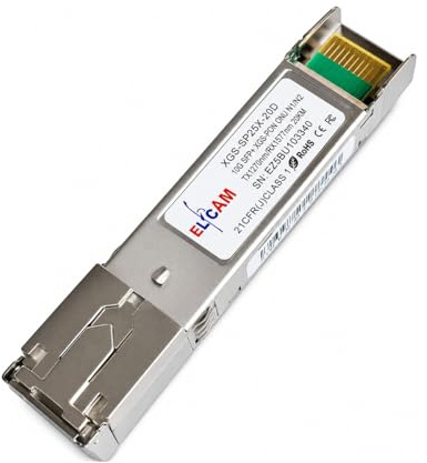 Elfcam - 10G SFP+ Optisches XGS-PON-Modul für 10GbE ONU, bis zu 10 Gbit/s, Kompatibel mit Glasfaser-Modem Fritz!Box 5530 und Fritz! Box 5590