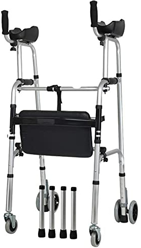 Gehhilfen für Senioren Ständer mit Armlehne, verstellbare Höhe 4 Räder, große Erwachsene Senioren Menschen mit Behinderung Rollator Walker, langlebige Mobilitätshilfe kleines Geschenk