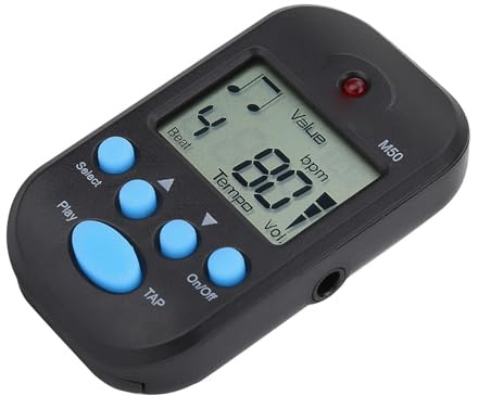Metronomo Tempo M50 con Uscita per Cuffie a Doppio Canale, Facile da Indossare e Riparazioni, Giallo (Black