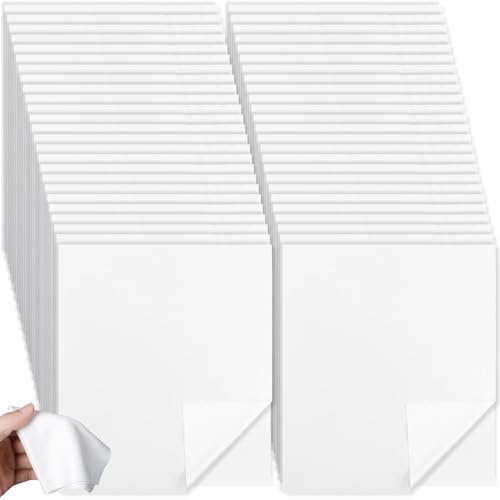 Ninnyi 50 Pcs Lint Free Cloths, Reusable Lint Free Cloth for Oiling Wood and Cleaning (White)