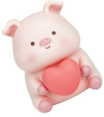 Hemobllo Hucha Cerdito con Luz Nocturna Decorativa Ahorro Práctico y Diseño Creativo Resistente para Niño Niña y Escritorio Decoración Rosa para Cuarto Infantil