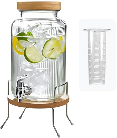 pantrytine Dispensador de Bebidas con Grifo - Dispensador de Agua Cristal - Garrafa con Grifo - Bidon Agua con Grifo