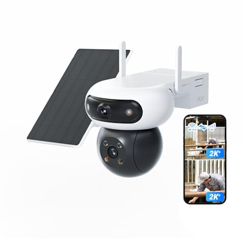 EZVIZ 4MP+4MP Cámara Vigilancia Exterior Solar, 4G /WiFi Conexión Dual, Grabación 24/7 AOV, Batería 10400mA, Detección Persona/Vehículo, Visión Nocturna Color, Audio Bidireccional, Panel 8W, CB90x 4G