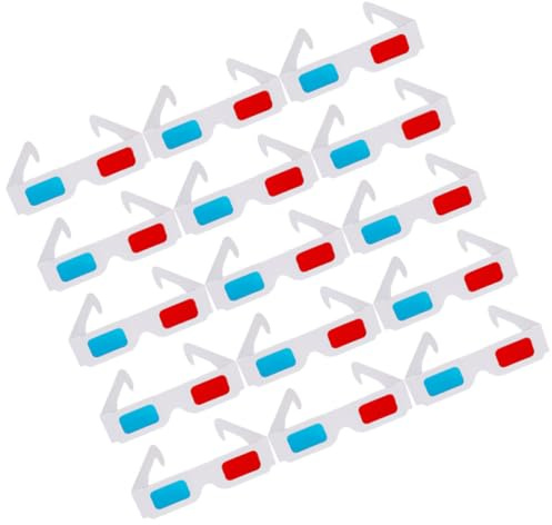VANZACK 40pcs Red Blue Anaglyph Glasses Paper Stereoscopic Glasses for Movies Cinema Viewing