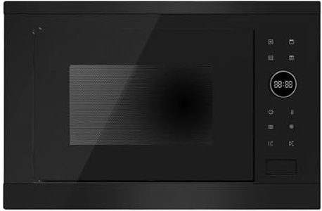 SIA BICM25BL Black 25L Integrated Built in 900W Digital Microwave Oven with Grill, Digital Timer Display, Child Safety Lock