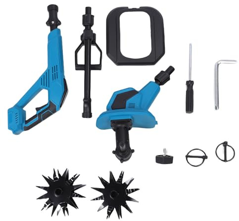 Tiller Cultivator, 170mm / 6.7in Maximum Tilling Depth 229mm / 9In Tilling Width Cordless Garden Cultivator Battery Powered for BL1830B BL1840B BL1850B BL1860B BL1815 BL1820