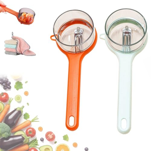 Coltello sbucciatore con scatola portaoggetti, pelapatate per frutta e verdura con contenitore, pelapatate a doppia faccia in acciaio inox, pelapatate da cucina multifunzione per cucinare a casa (mix